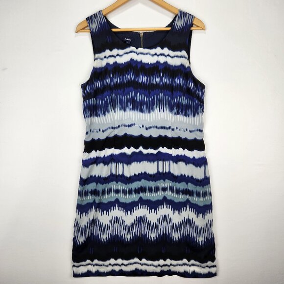 Reitmans Blue, Black & Silver Sleeveless Summer Dress – Size 9 - Picture 1 of 13